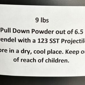 6.5 Grendel Pull Down Powder Out of Ammunition with a 123 Grain SST Projectile. 9 LBS