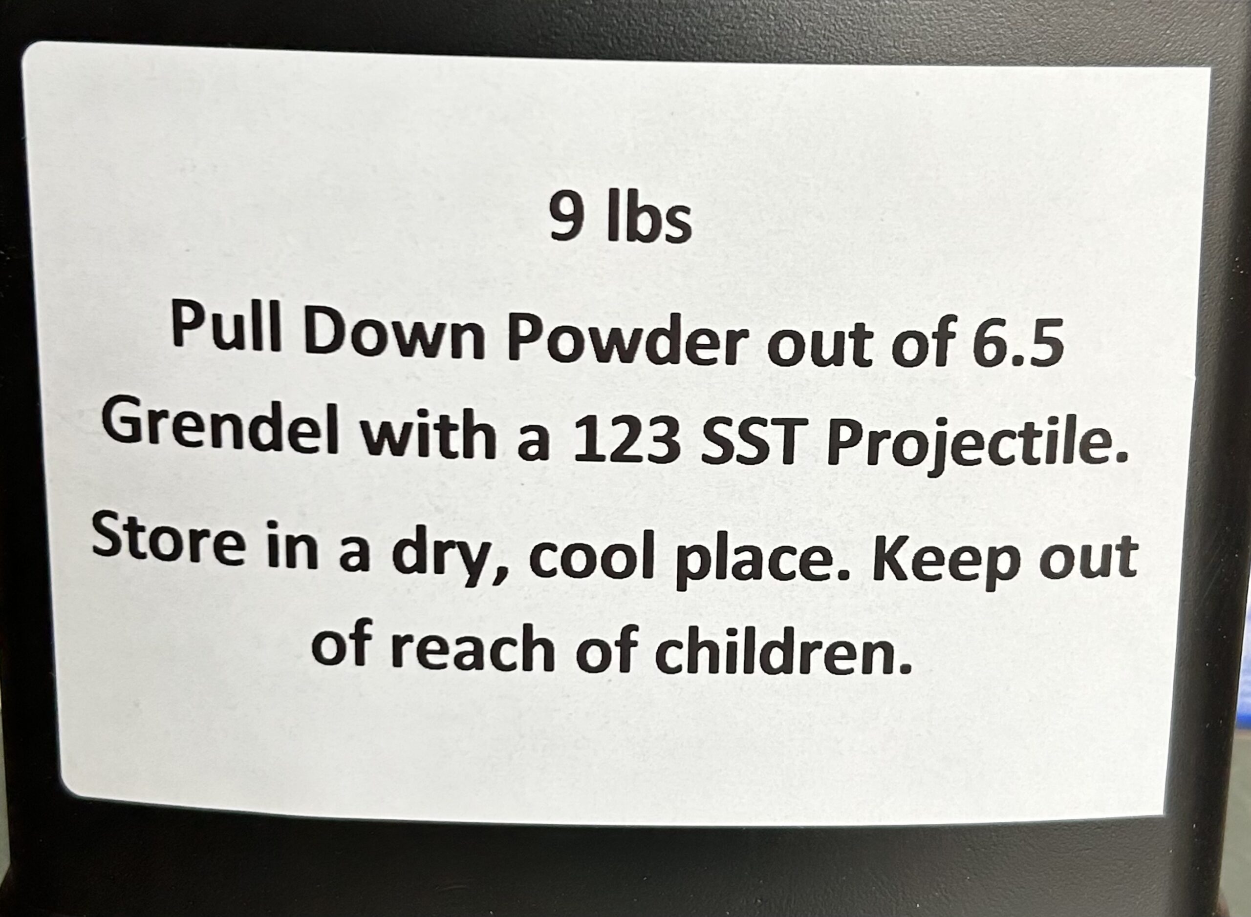 6.5 Grendel Pull Down Powder Out of Ammunition with a 123 Grain SST Projectile. 9 LBS