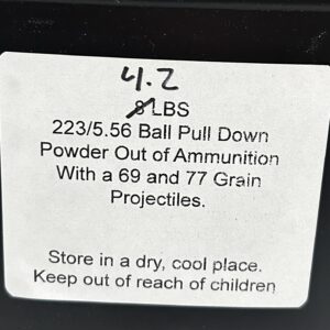 223/5.56 Pull-Down Powder Out of 68 and 75 HP Bullets. 4.2 lbs.