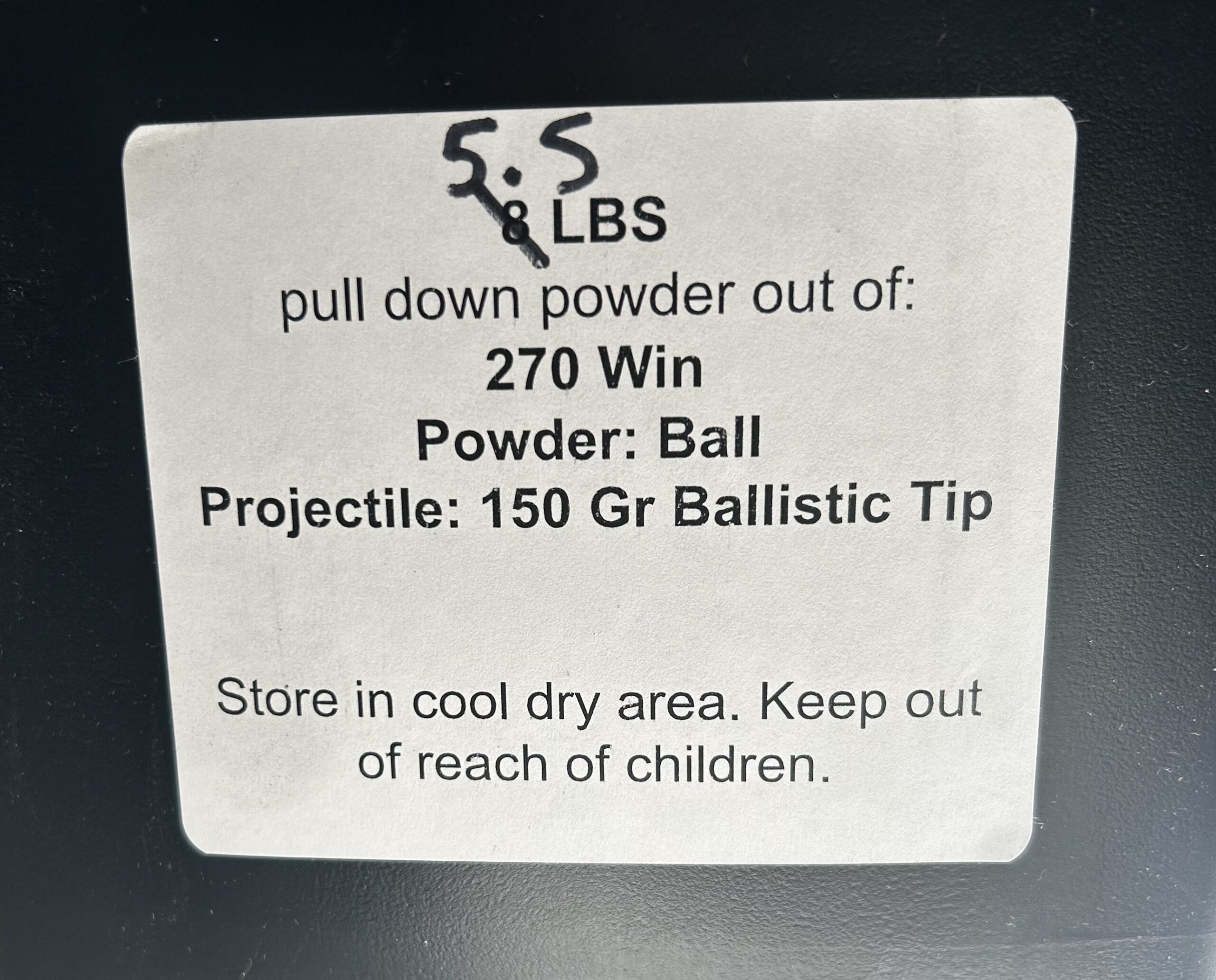 270 Win Pull Down Powder. 5.5 LBS