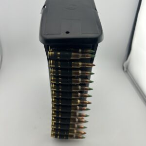 M855 and M856 Tracer ammo linked 4 to 1 in a M249  200 round SAW Box.