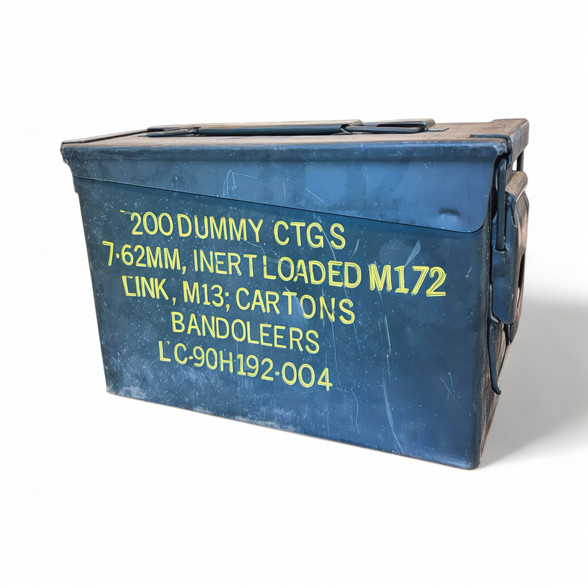 7.62mm M172 Inert Dummy Cartridges, Linked M13, In Bandoleers Cartons. 200 Round Original Can.