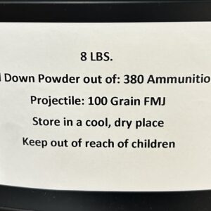 .380 Auto Pull Down Powder out of 100 Grain FMJ. 8LBS