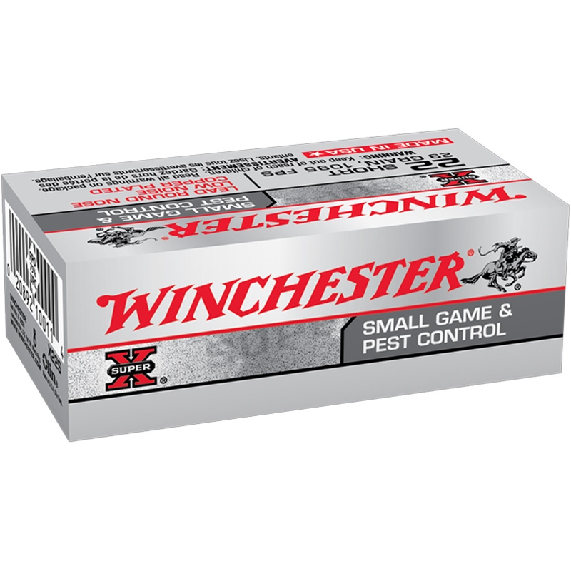 Winchester Super-X 22 Short Ammo 29 Grain Copper Plated Lead Round Nose. 50 Rounds