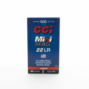 CCI Mini-Mag 22 Long Rifle Ammo 40 Grain Copper Plated Round Nose. 500 Rounds