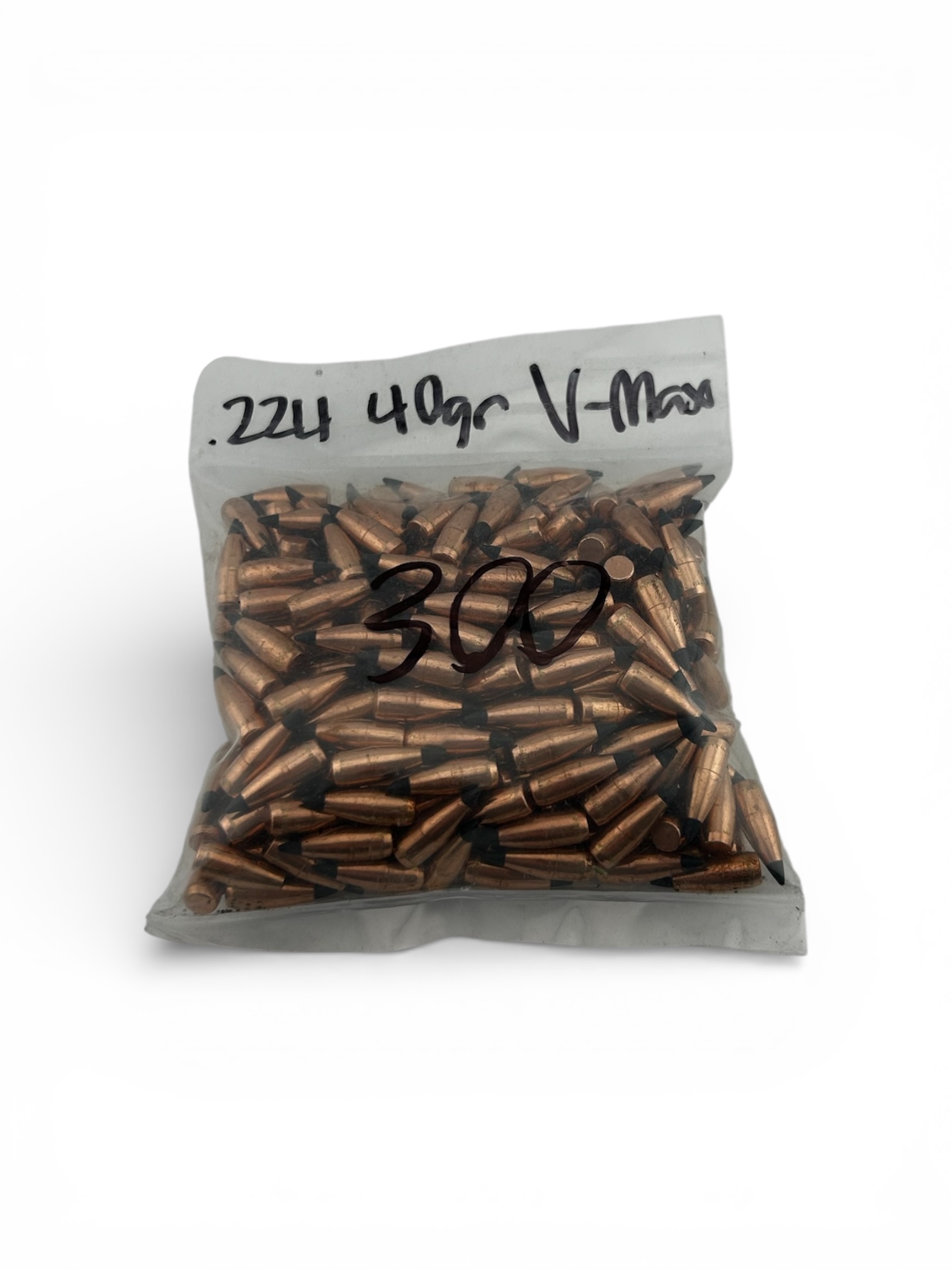 .224 40 Grain V-Max (Black Tip) Pull Down Projectiles. 300 Pack