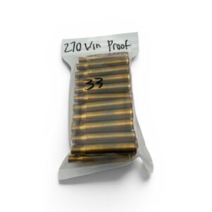 270 Hornady Primed Pull-Down Brass from Proof Test Ammo. 33 Pack