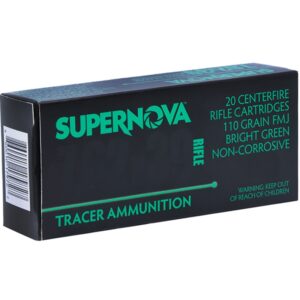 Supernova Green Tracer 7.62x39 Ammunition – 110 Grain Full Metal Jacket – 20 Rounds
