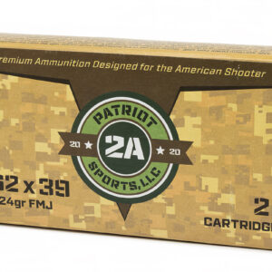 Patriot Sports Rifle Ammunition 7.62x39 124gr FMJ 2526 FPS.