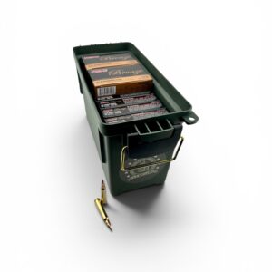 PMC .223 Remington 55 Grain FMJ-BT Rifle Ammo – 500 Rounds in Plano 30 Cal Ammo Can – Free Shipping