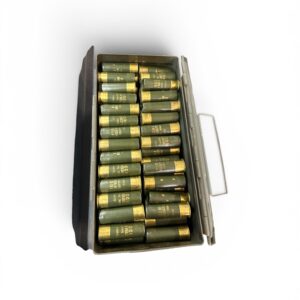 FIOCCHI 12 GAUGE, LOOSE IN 50 CALIBER CAN. BLEMS. 250 ROUNDS