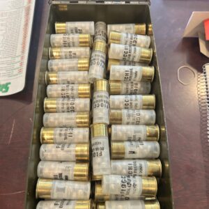 FIOCCHI 12 GAUGE, LOOSE IN 50 CALIBER CAN. BLEMS. 250 ROUNDS