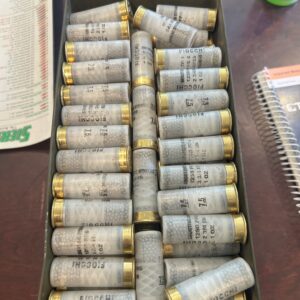 FIOCCHI 12 GAUGE, LOOSE IN 50 CALIBER CAN. BLEMS. 250 ROUNDS