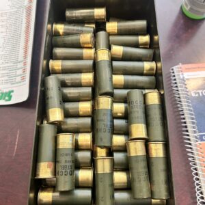 FIOCCHI 12 GAUGE, LOOSE IN 50 CALIBER CAN. BLEMS. 250 ROUNDS